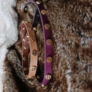Tory Burch leather wrap bracelets